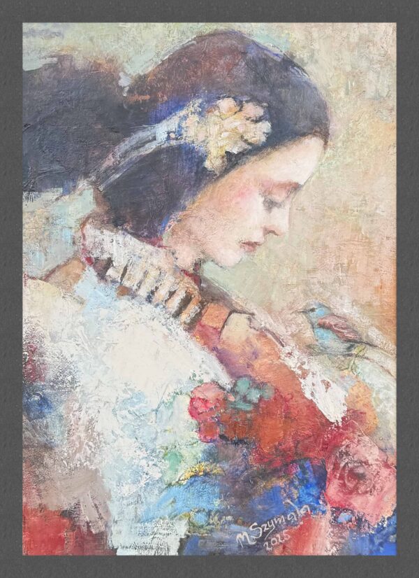 Obraz kobieta czułość profil