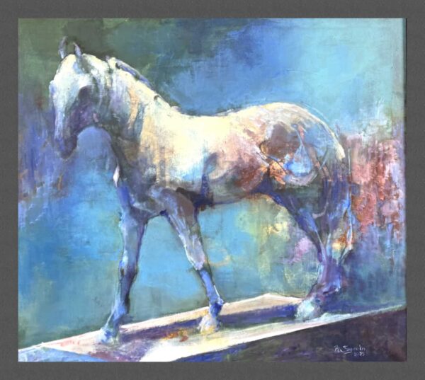 duży obraz koń siwy dostojny